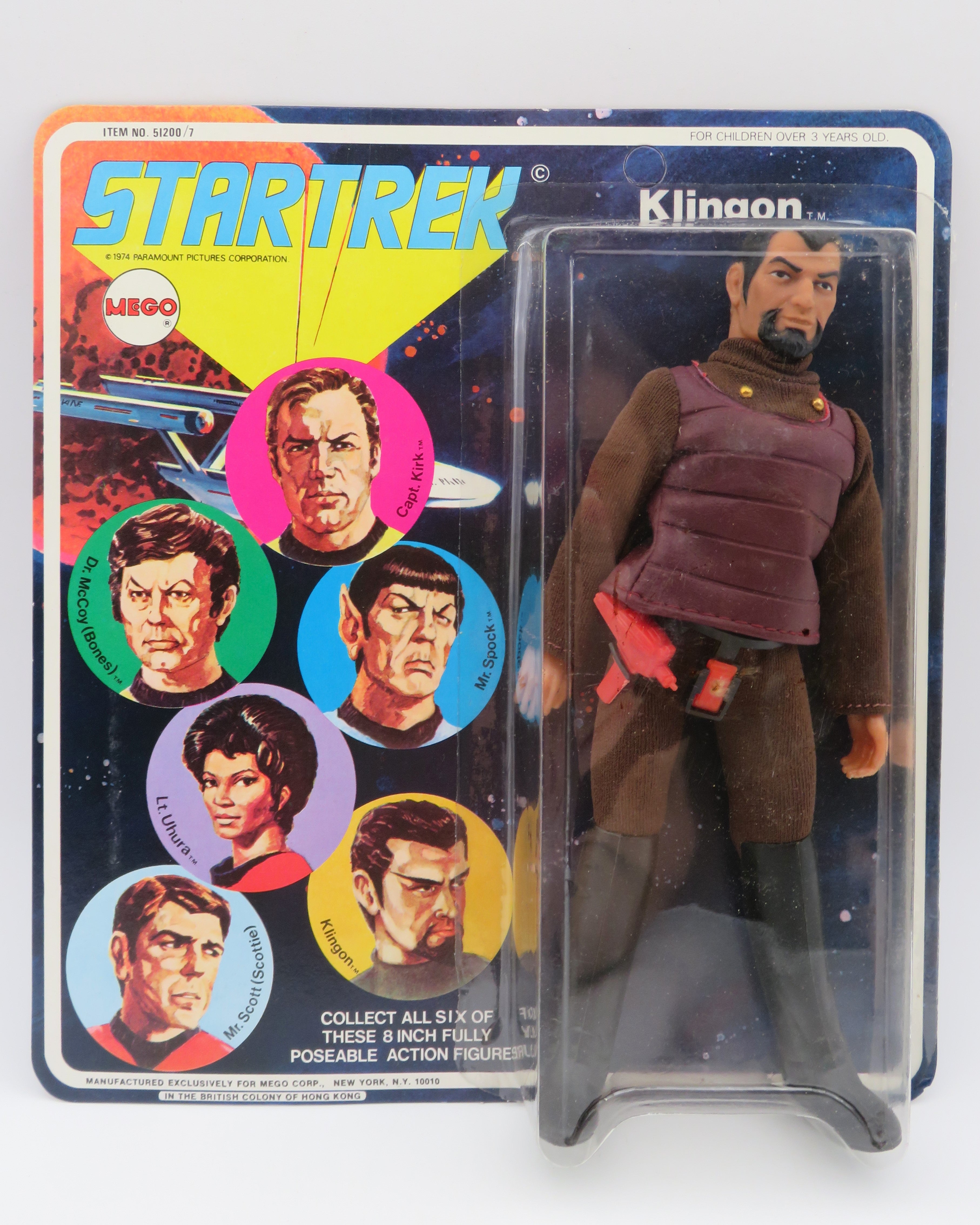 STAR TREK Klingon 8" Action Figure - Mego Corp. (1974) Series 1 Vintage Toy